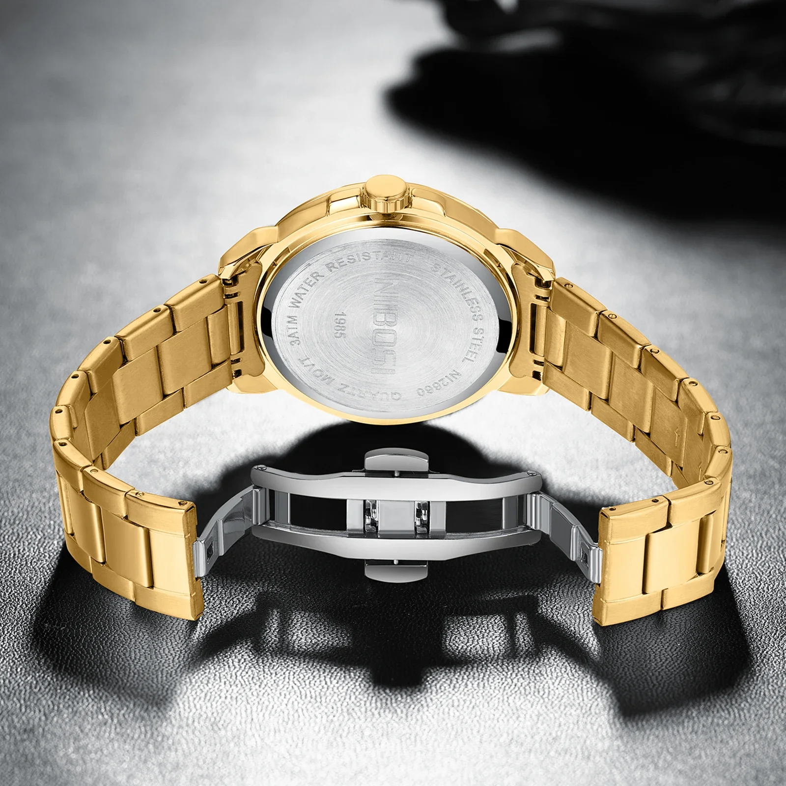 NIBOSI брендовые роскошные мужские часы из нержавеющей стали, водонепроницаемые часы с датой недели, спортивные светящиеся часы для мужчин, relogios masculino