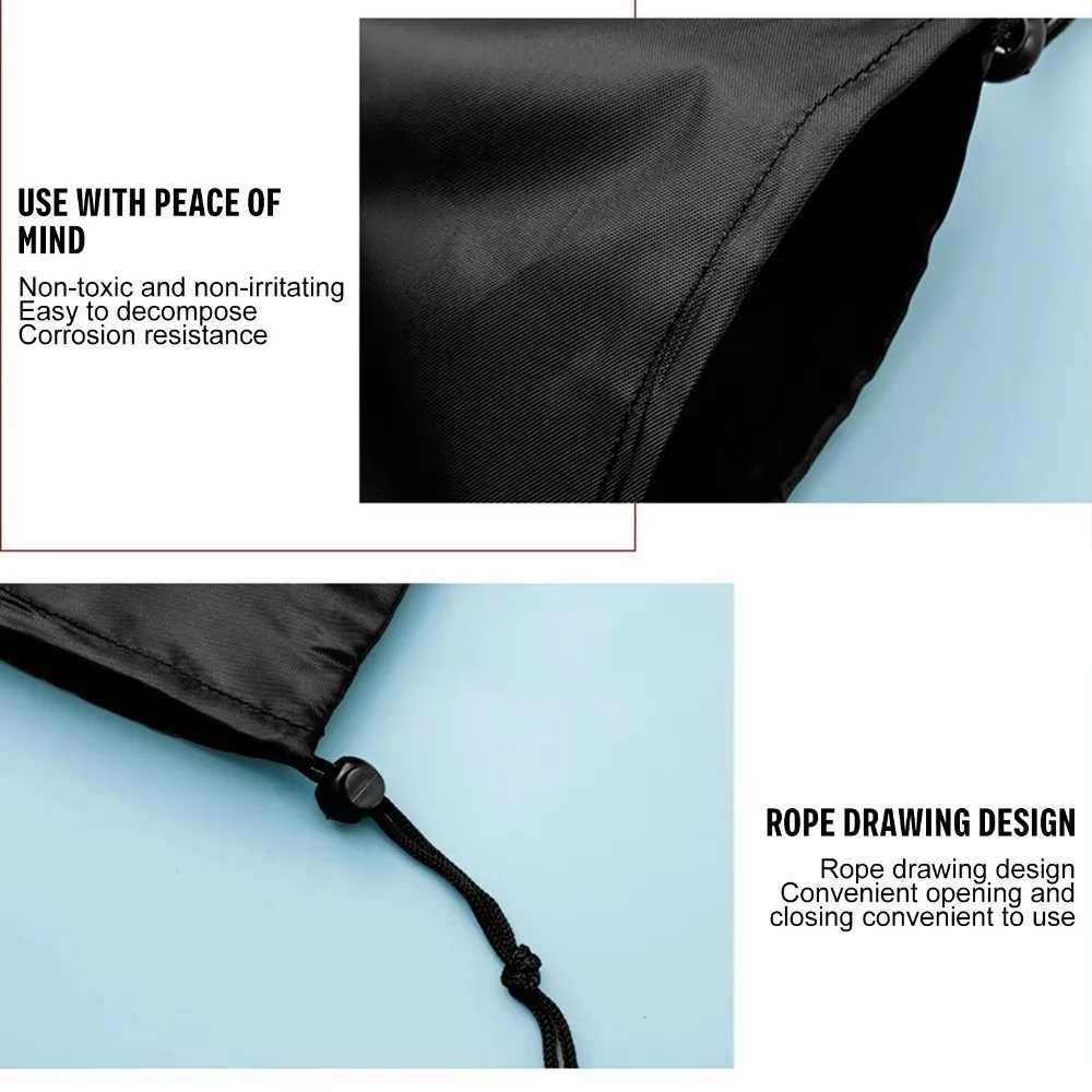Drawst Closure Drawstring Storage Pouch Portable Waterproof Drawstring Bags Nylon Black Multi-Functional Storage Bag