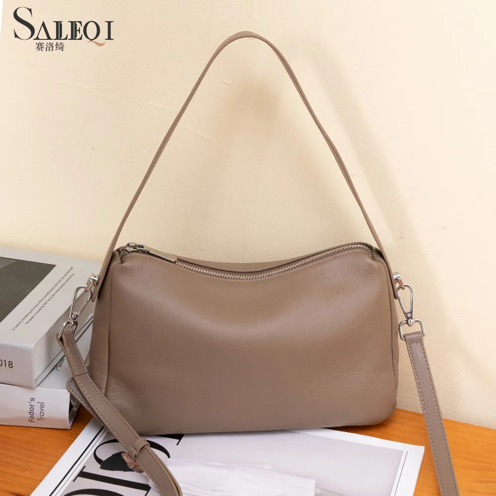 Tas Kecil Wanita dari Kulit Sapi Asli Merek Desainer Mewah Tas Jinjing Wanita dari Kulit Sapi Lembut untuk Wanita Baru