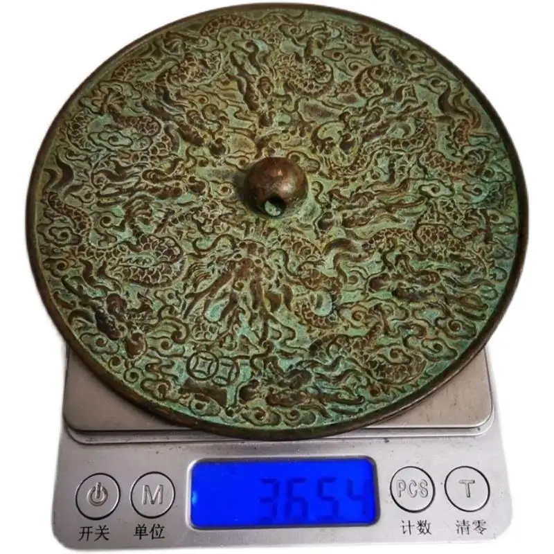 

Антикварный коллекционный подарок девять драконов, медное зеркало в стиле ретро, династия Цин, медное зеркало Qianlong, подвесное украшение, специальное украшение