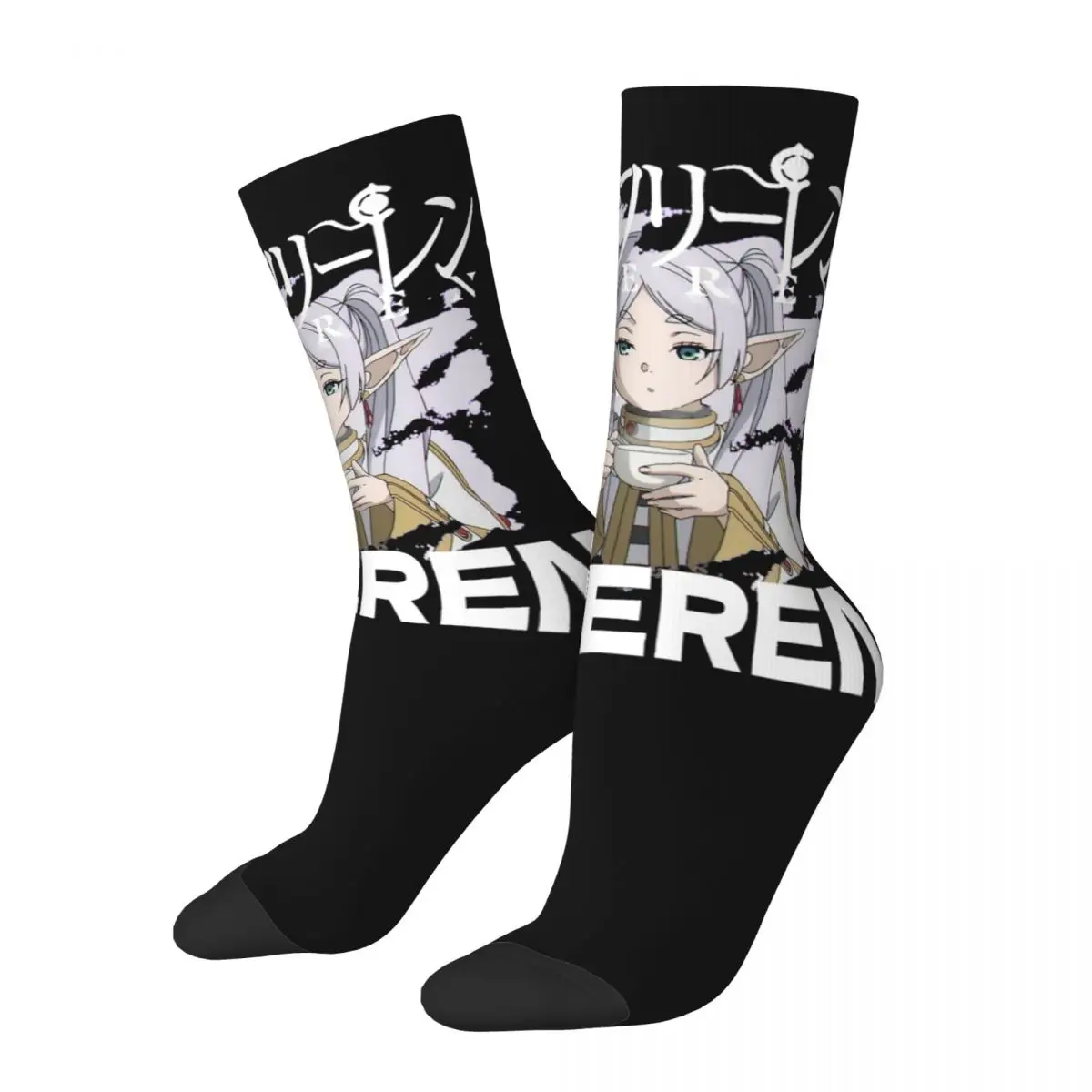 New Male Men Socks Hip Hop Frieren Beyond Journey's End Sock Anime Graphic Women Stockings Spring Summer Autumn Winter