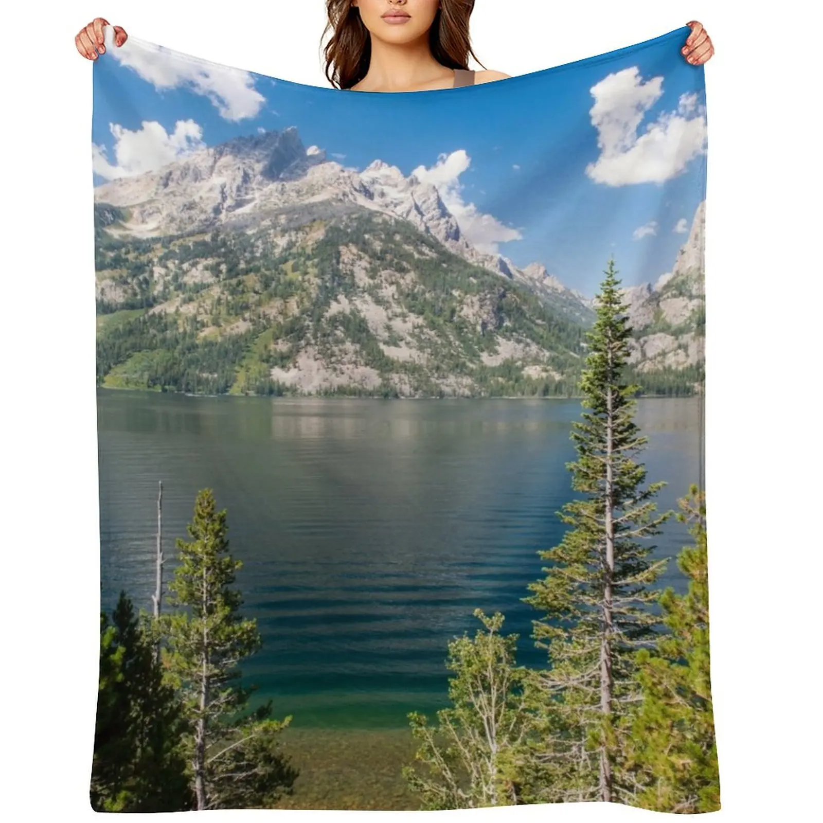 

Jenny Lake, Grand Teton National Park Wyoming Throw Blanket Blankets Sofas Of Decoration Plaid Flannel Luxury Designer Blankets