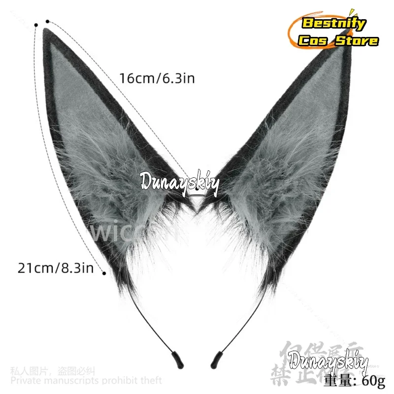 코스프레 호시미 미야비 코스프레 게임 젠리스 존 제로 애니메이션 털복숭이 고양이 늑대 여우 귀 머리 장식 플러시 귀 머리띠 로리타 헤어 액세서리