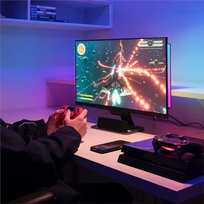 A96I-Gaming RGB LED Ambient Light Bar 2 In 1 Control Monitor Sound-Reactive Music Sync For PC For Computer