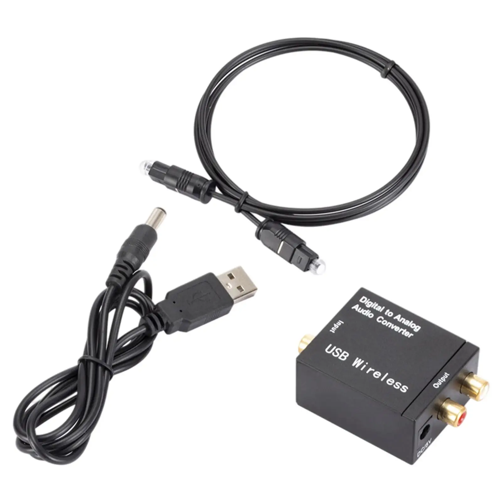 5.0 Digital to Analog Audio Converter Optical ial to Analog Receiver for TV DVD W/ Optical Cable W/ ial Cable