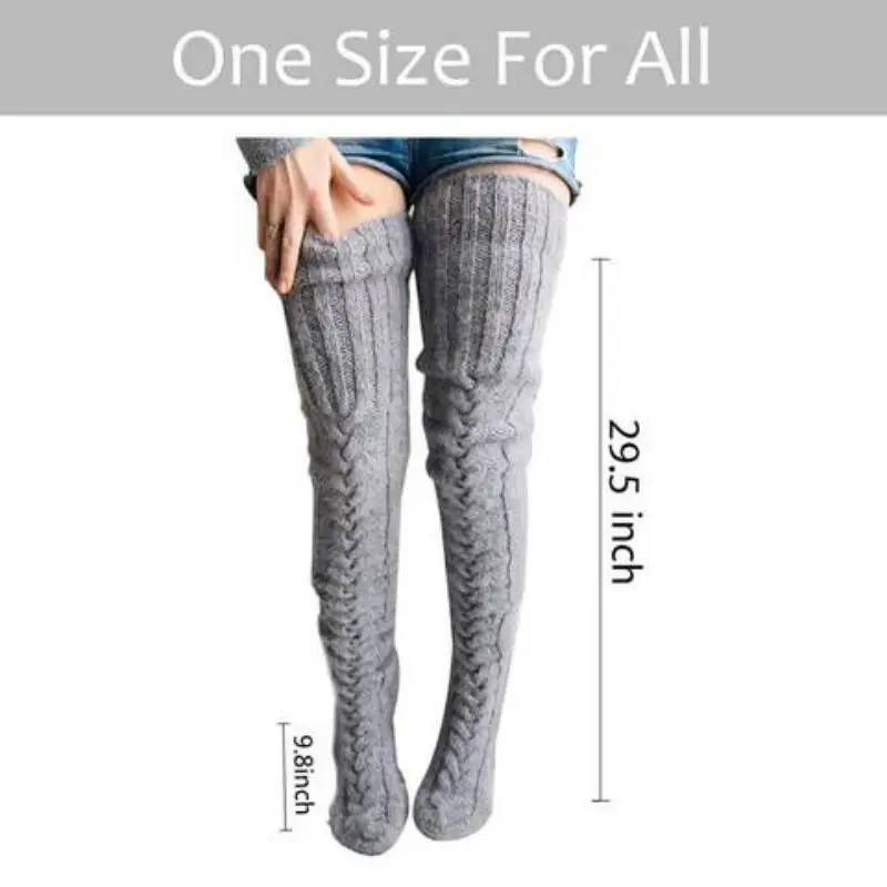 2022 Warm Over Knee Extra Long Knitted Socks Fashionable and warm long socks for women Sexy Over Knee Long Boot Warm Stockings