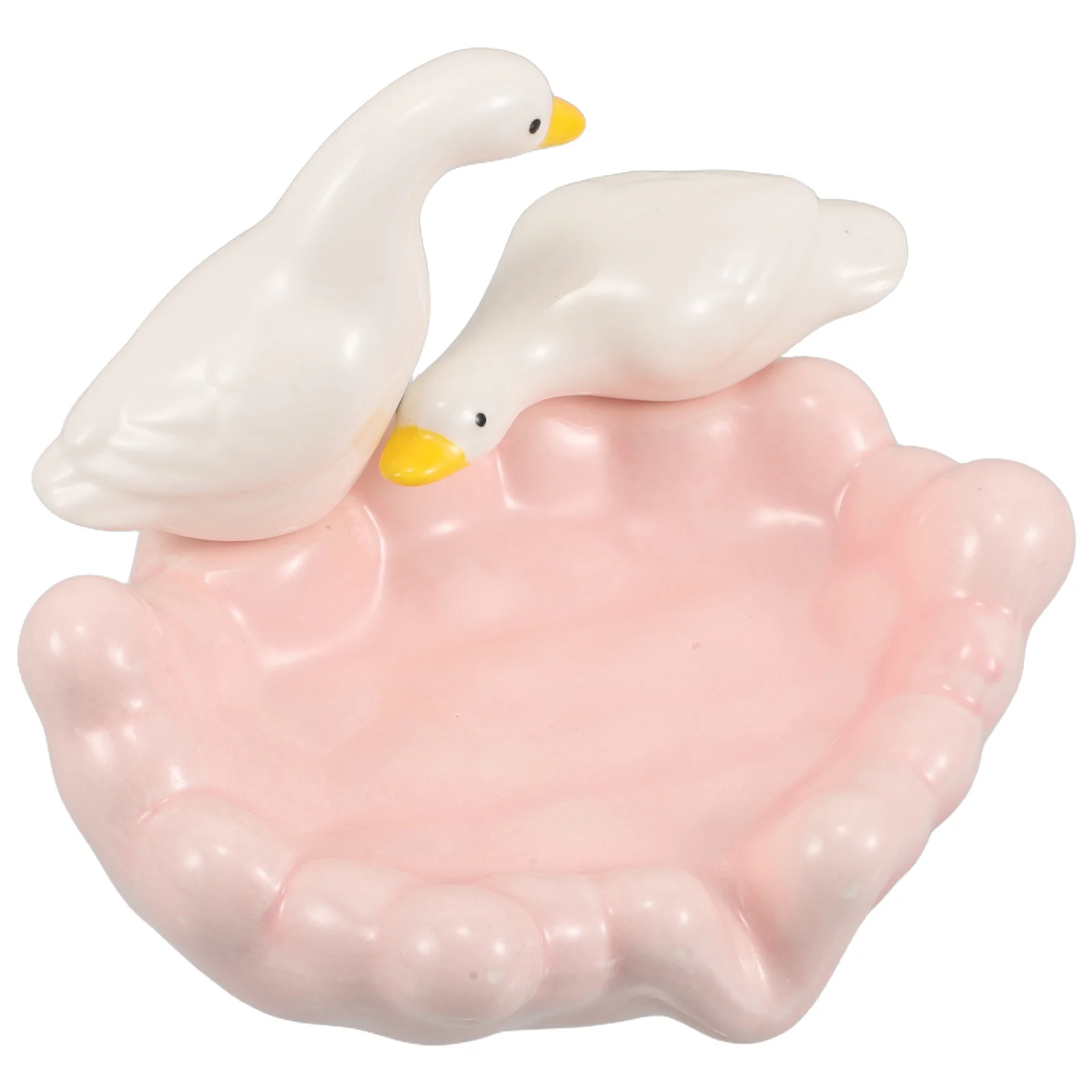 

Cute Duck Soap Holder Ceramic Porcelain Self Draining Soap Dish Bathroom Sponge Holder for Sink Shower Bathroom Accessories