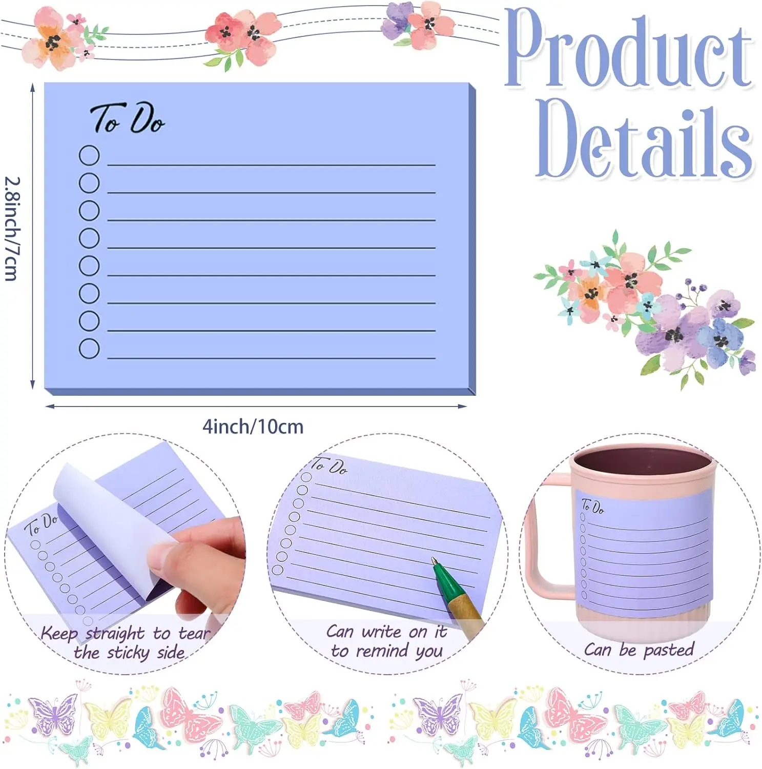 9 sztuk/450 arkuszy Sticky Note 3x4 Inch Self Stick Pads with Line Colored Planner Sticky Note Adhesive Memo for Office