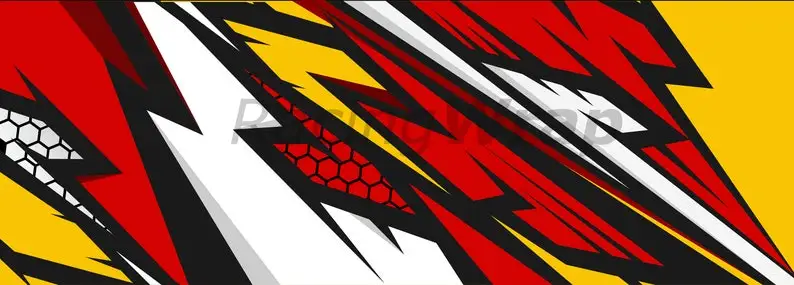 Motorcycle motor bike template mockup wrap decal with abstract design | Sticker Racing | Stripes Vinyl | Graphics Decal | sportb