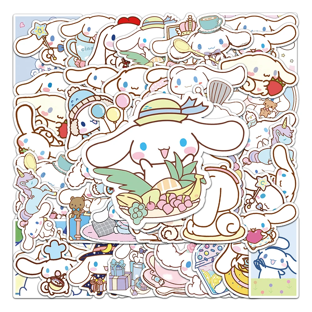 10/30/50PCS Funny Cinnamoroll Stickers Cartoon Cute Kids Toy Decals PVC DIY Luggage Stationary Wall Car Travel Sticker Wholesale