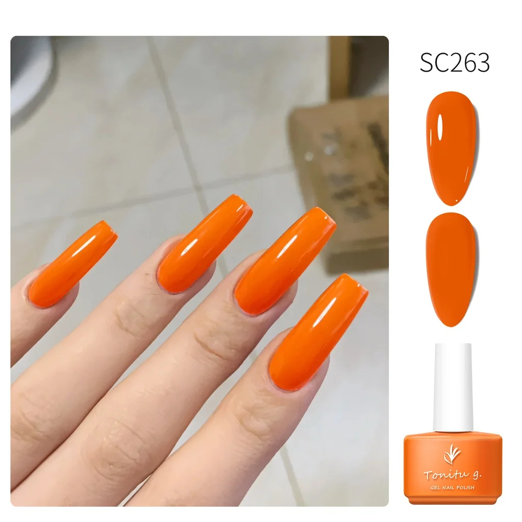 

7ml Gel Nail Polish 6 Colour Orange Brown Red Coffee Soak Off UV/LED All Seasons Nails Art Design for Manicure At Home Salon