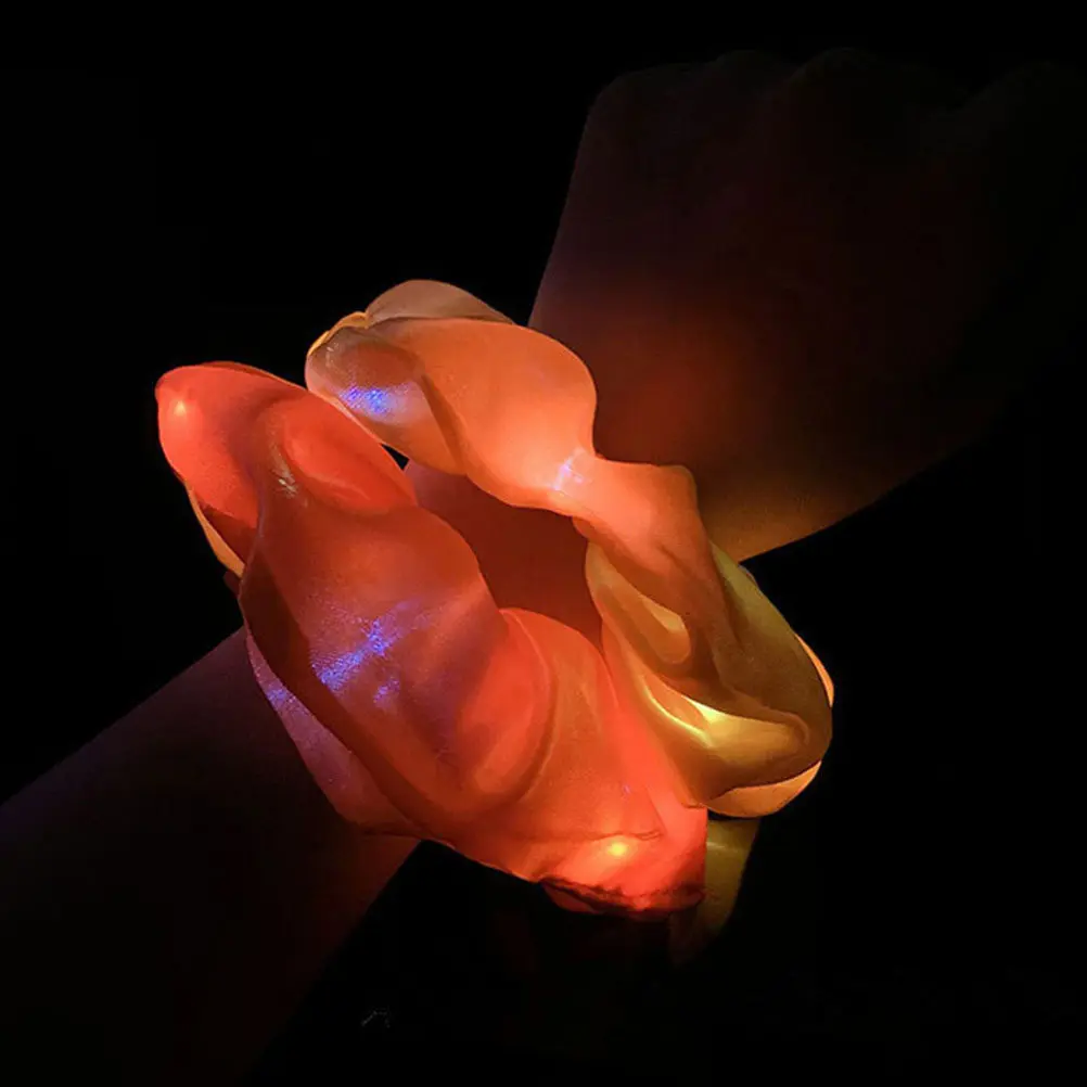 

12Pcs Light Up Scrunchies Luminous Fluorescent Hair Ties Multi-Use Wristband Or Hairstyle Ornament Chic Stylish Comfortable