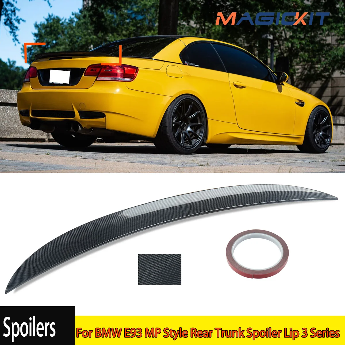 MagicKit FOR BMW 3 SERIES 2 DOOR E93 M PERFORMANCE REAR BOOT TRUNK SPOILER CARBON LOOK