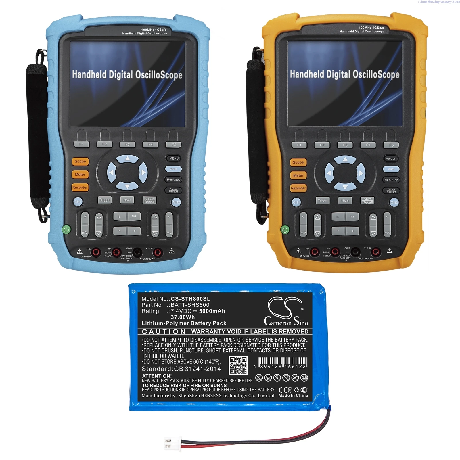 

7.4V/37.00Wh 5000mAh CS-STH800SL Battery BATT-SHS800 for Siglent SHS800, SHS1000 +TOOL