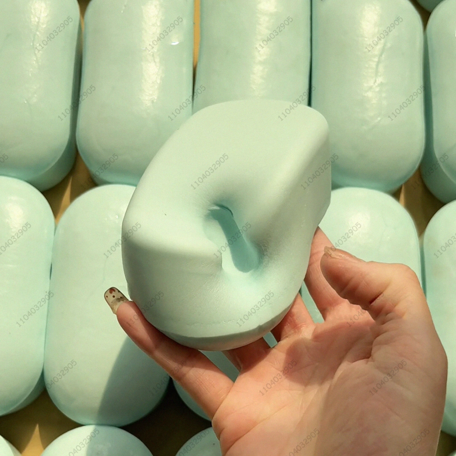 Mint Green Mochi Cake Slow Rising Squishy Rice Cake Anti Stress Fidget Toy Simulation Food Squeeze for Kids and Adults Fun Gift