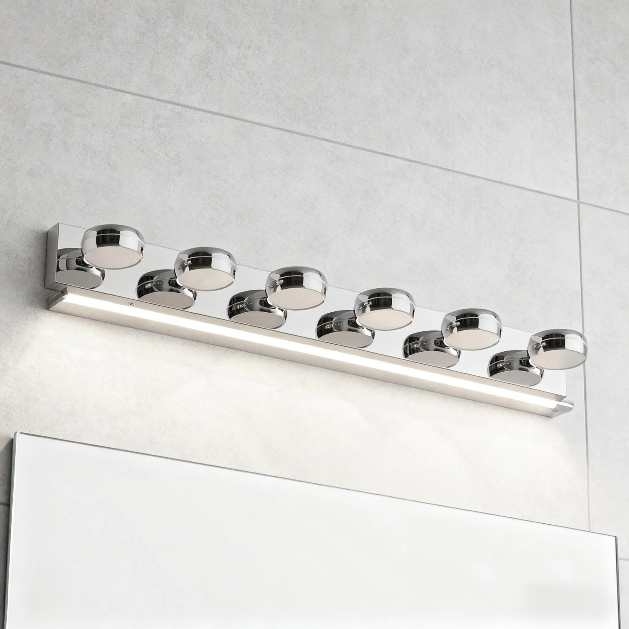 

Светодиодные современные светильники над зеркалом, туалетный столик для ванной комнаты, зеркальный светильник для внутреннего туалета, светодиодный настенный светильник с регулируемой яркостью 3-6 светильников