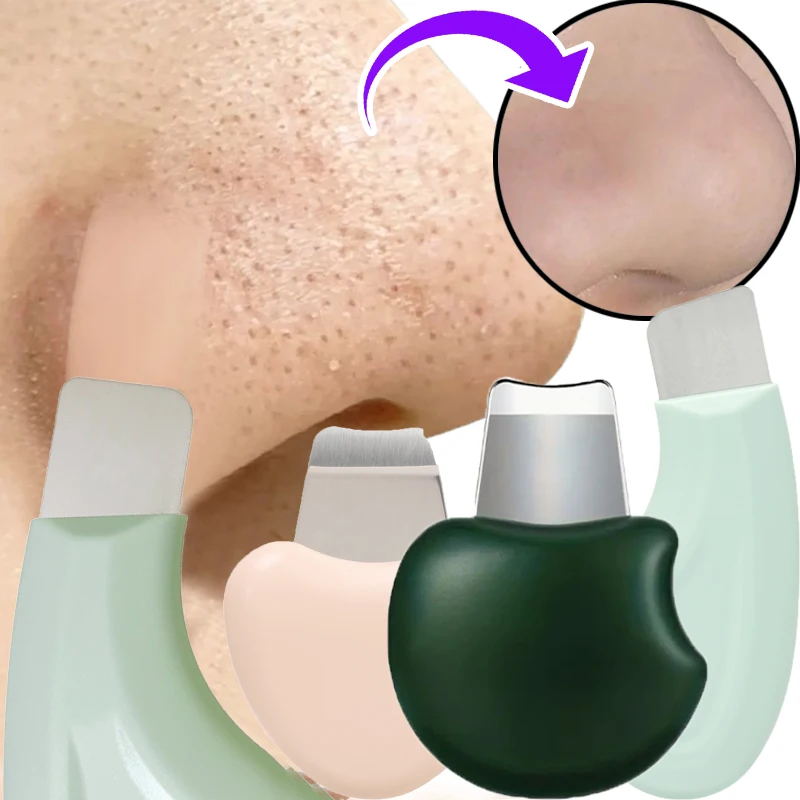 Mini Huid Scrubber Gezicht Spatel Draagbare Gezichtshuid Peeling Schraper Comedondrukker Porie Schop Facial Diepe Reiniging Tool