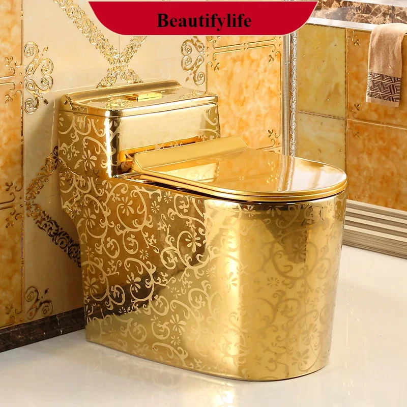 AB01  Household creative European flush toilet golden toilet super swirl siphon water-saving deodorant