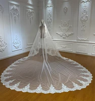 Amanada Novias luxury lace border long wedding veil - Image 3