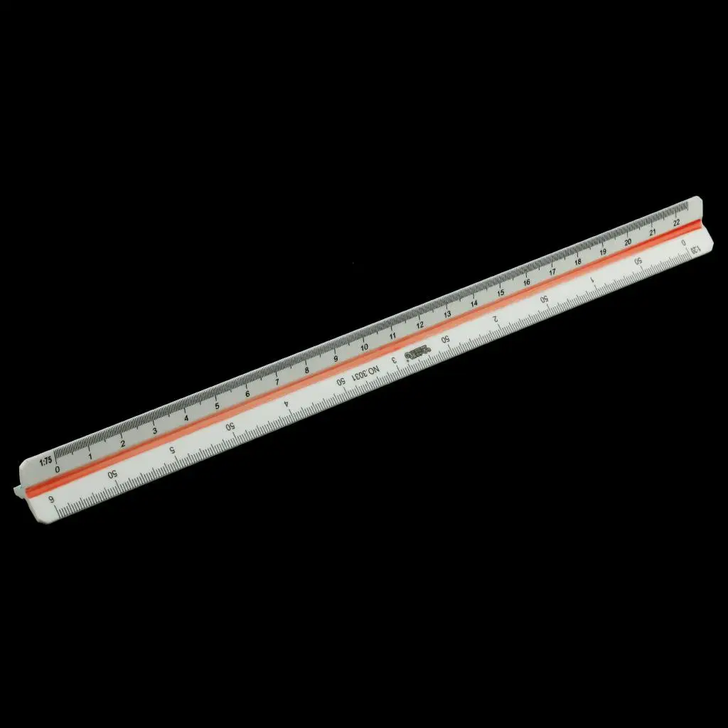 Plastic Triangular Ruler 300mm Engineer Scale Metric Measuring Ruler with Color Sides for Students