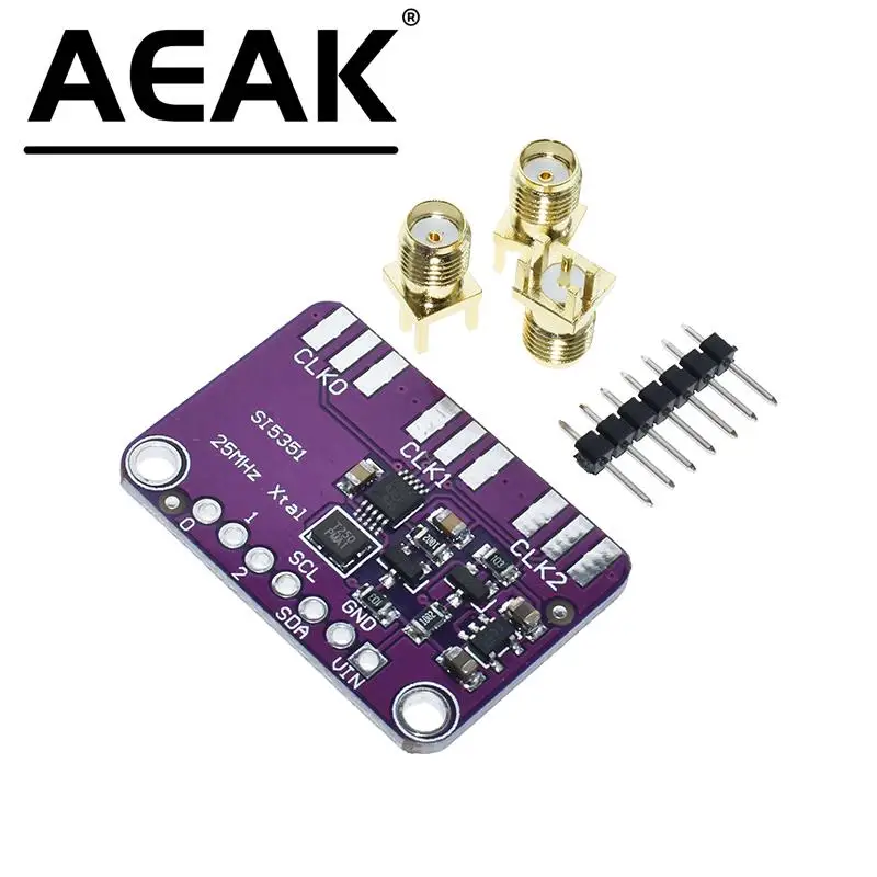 AEAK Si5351A DC 3V-5V CJMCU-5351 Si5351 I2C Clock Generator Breakout Board Module Signal Generator Clock 8KHz-160MHz For Arduino