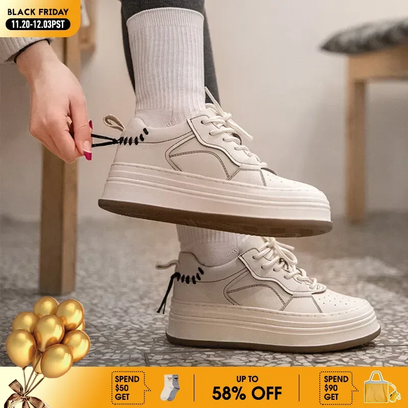 

Maden-Thick Bottom Vintage Casual Shoes for Women, Brand Designer, Sport Sneaker, Female Round Toe Athletic Skateboard Shoes