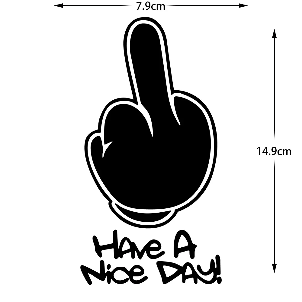 Middle Finger Refletor Moto Stickers Motorcycle Accessories Decals for Honda PCX125 Yamaha R1 Kawasaki z900 \'HAVe A Nice DAY ! \'