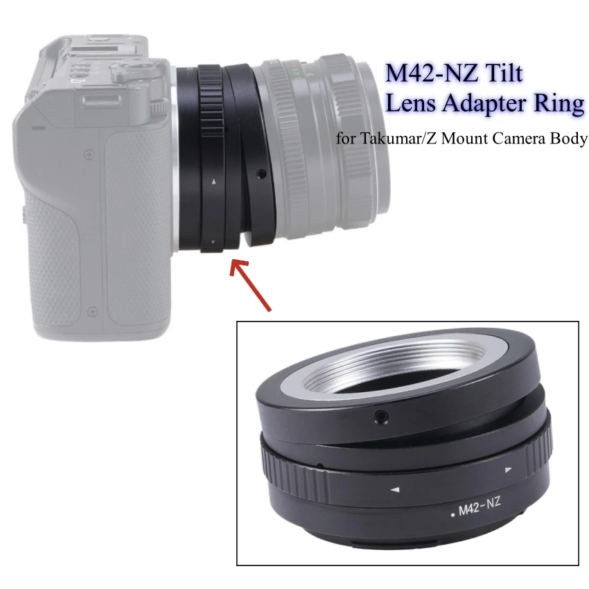 Aluminum Alloy Lens Adapter Ring for Takumar/Z-Mount Camera Body M42-NZ Lens Tilt-Shift Adapter Ring Camera Accessories
