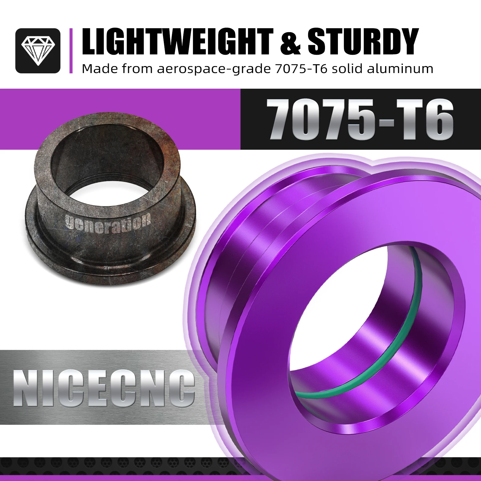 NICECNC For Stark Varg EX MX 2024-2025 Electric Bike Rear Wheel Spacers Hub Collars With O-rings 7075-T6 Aluminum Accessories