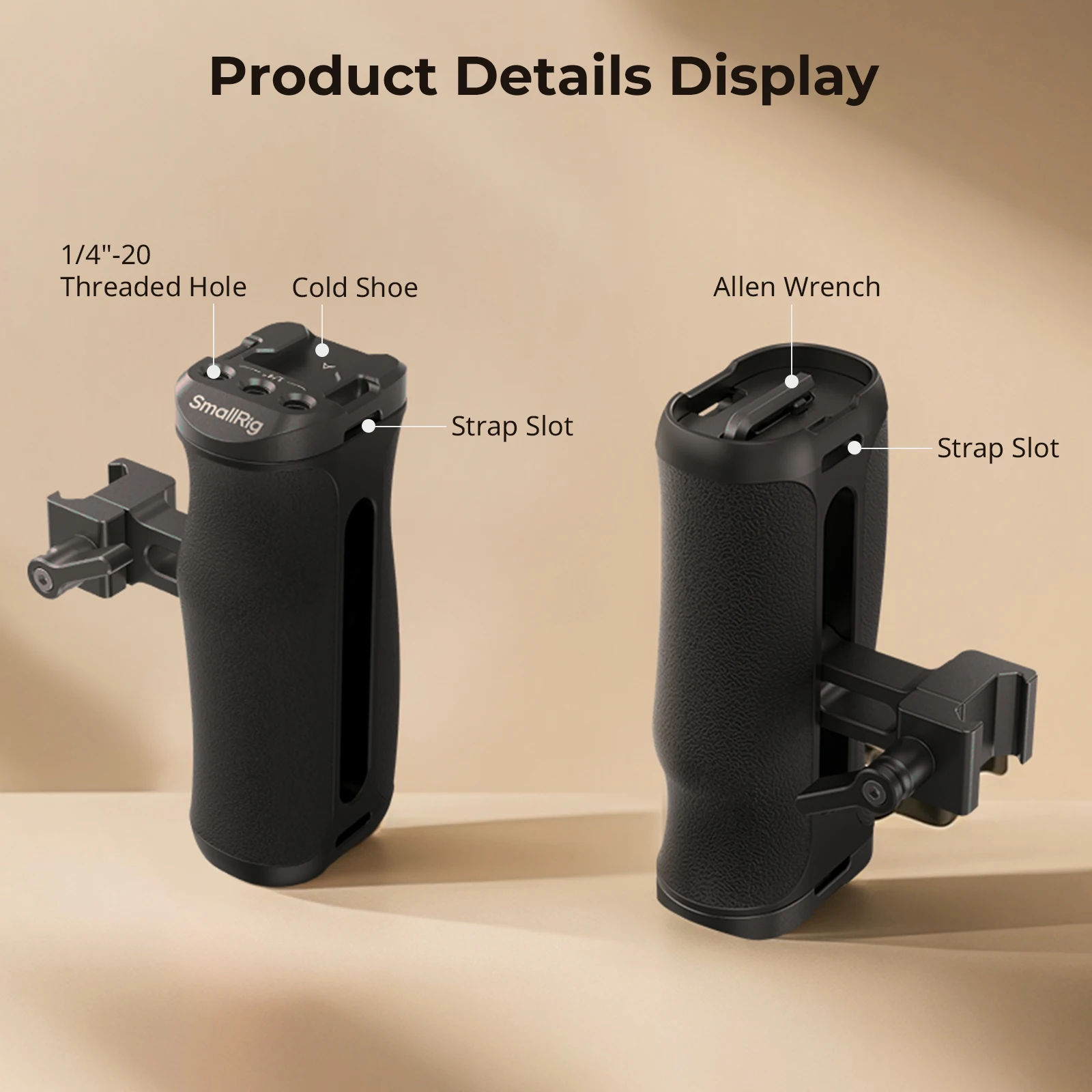 مقبض جانبي صغير من الناتو من SmallRig قابل للتغيير عموديًا إلى مقبض جانبي 43 مم تحميل 6 كجم 4840