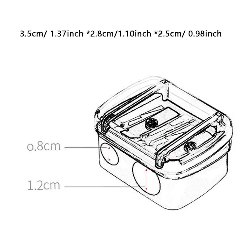 Double Holes Precision Cosmetic Pencil Sharpener para Sobrancelha, Lip Liner, Lápis Delineador, Meninas Presente, Material Escolar