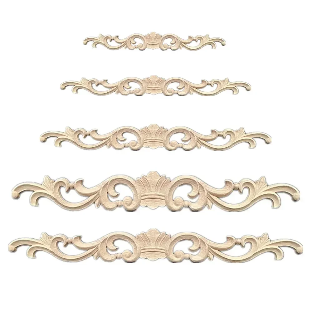 10PCS Wood Decal Carved Oak Door Cabinet Decor Flower Cap Home Decoration Accessories Kawaii Miniature Mini House Decoration