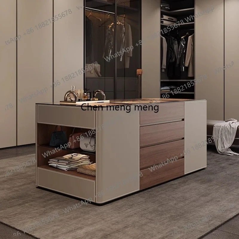

Italian light luxury cloakroom mid-island cabinet storage cabinet double-sided locker high-end
