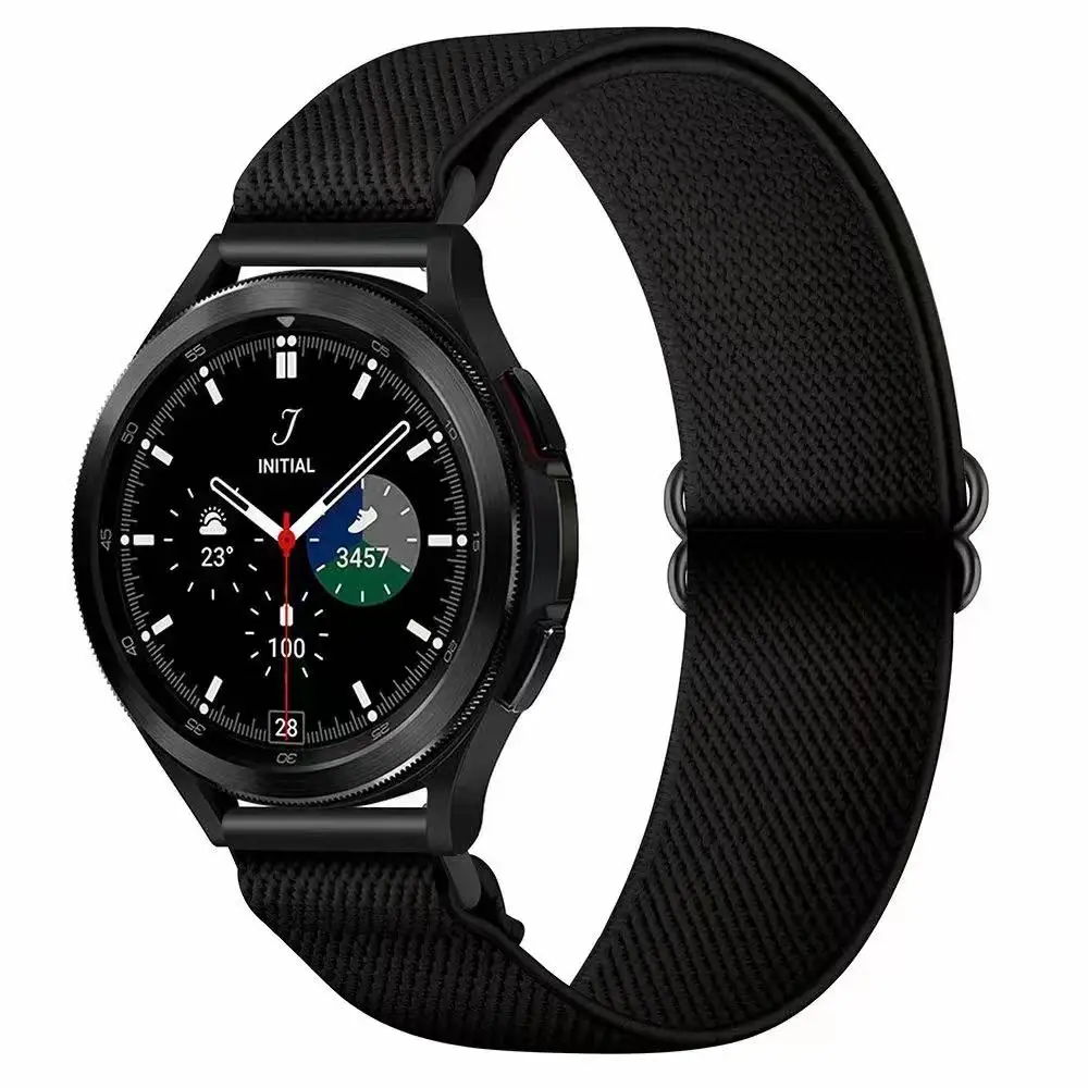 Nylon loop strap for Samsung Galaxy Watch 4/Huawei Watch GT2/Amazfit GTR Adjustable fabric elastic bracelet strap for 22mm 20mm