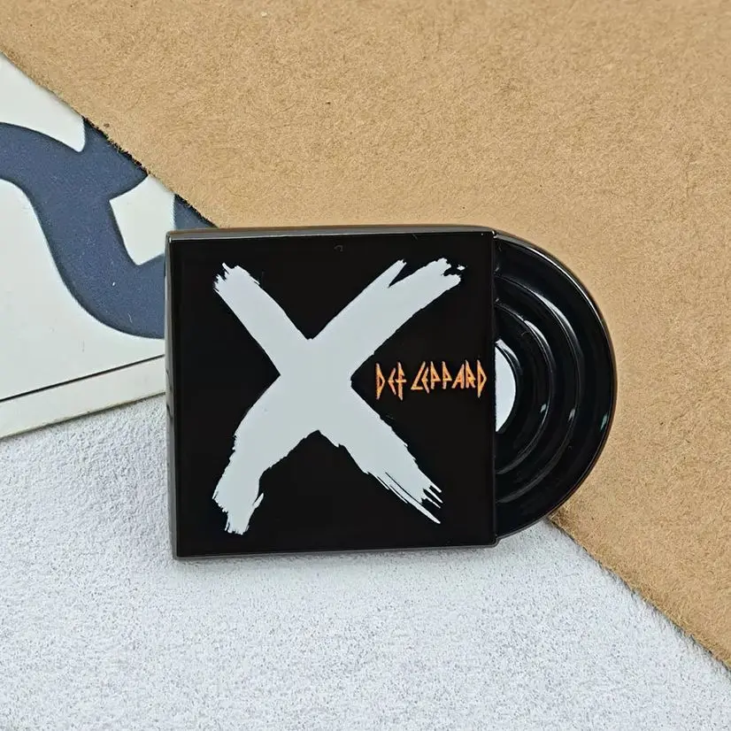 X Ten Album Metal Brooch Heavy Metal Rock Band Vinyl Record Logo Pin Badge Music Fans Collection Jewelry Jacket Bag Charm Gift