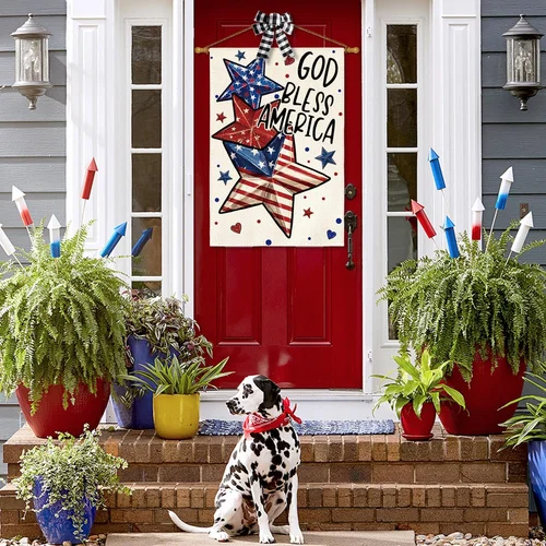 God Bless America 4Th of July Patriotic House Flag 28X40 Inch Double Sided Outsi 313032469470 AAV hhz