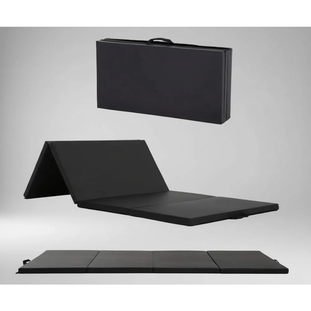 

Портативный складной гимнастический коврик 4x8 дюймов из искусственной кожи, коврик для йоги для домашних тренировок, детей и взрослых