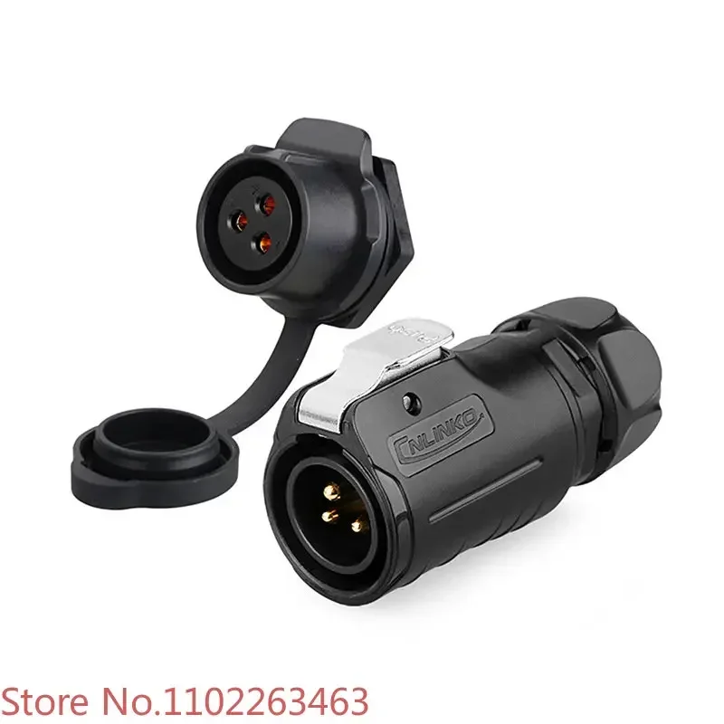 LP20 full plastic single hole 2-12 core photovoltaic L  ED waterproof power signal connector aviation plug socket