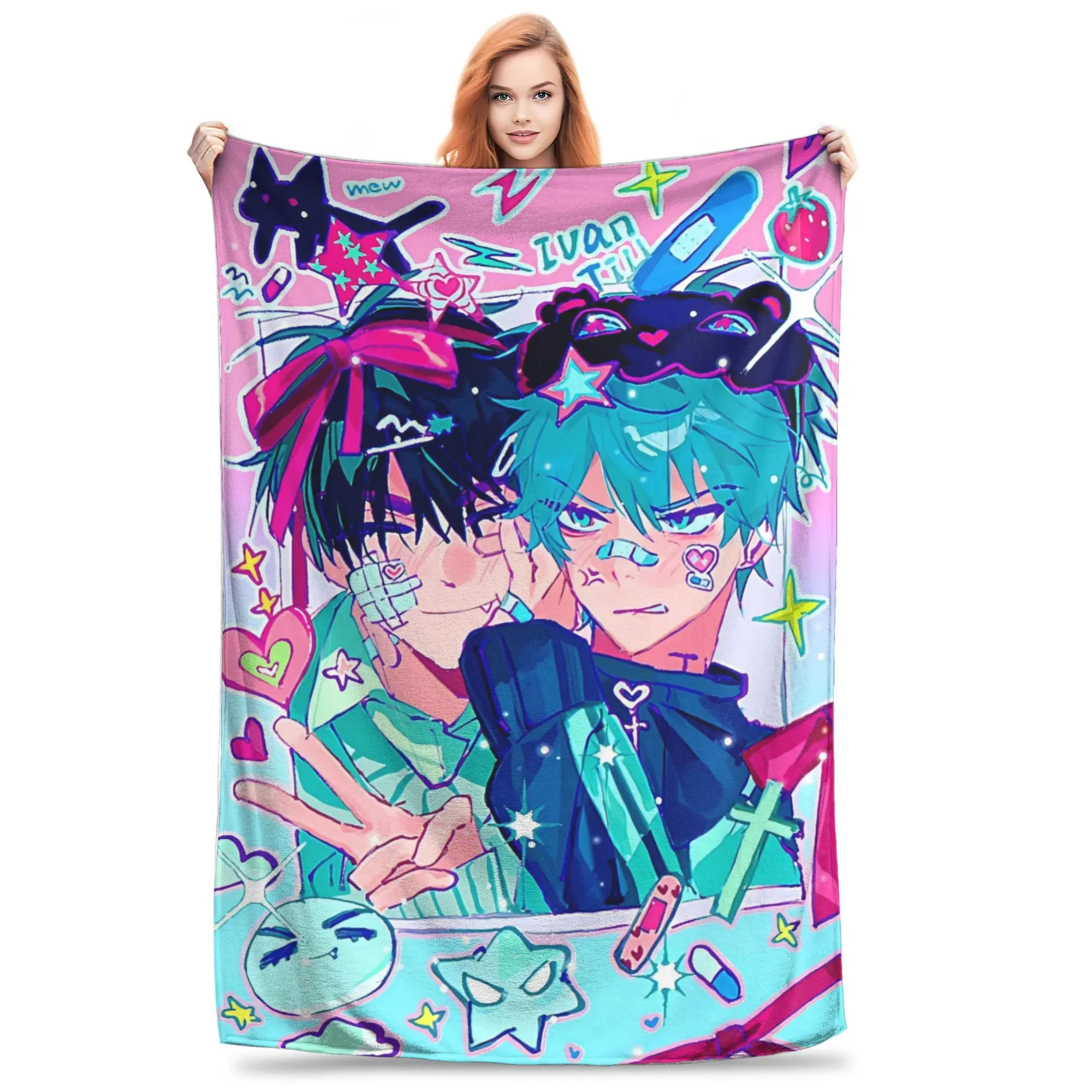 Anime Alien Stage Super Soft Blankets  Kids Plush Bedding Throws Aesthetic Home Decor Flannel Bedspread Sofa Bed Cover