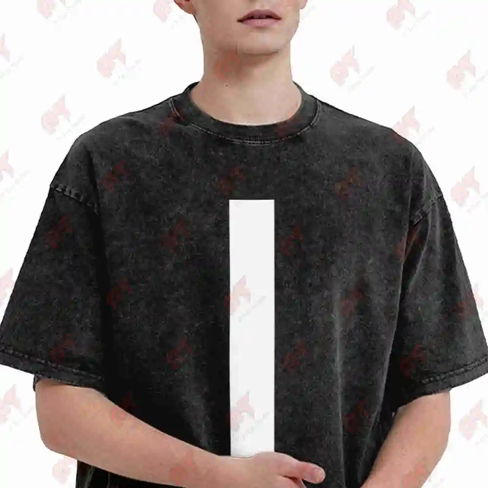 Gothic Inverted Cross Religious Vintage Washed Tee Pure Cotton T-Shirt