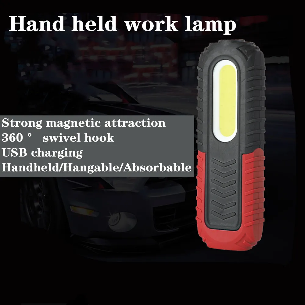 Cob Rechargeable Vehicle Maintenance Convenient Adjustable Work Lamp Strong Magnetic Attraction 360 ° Suspension Hook