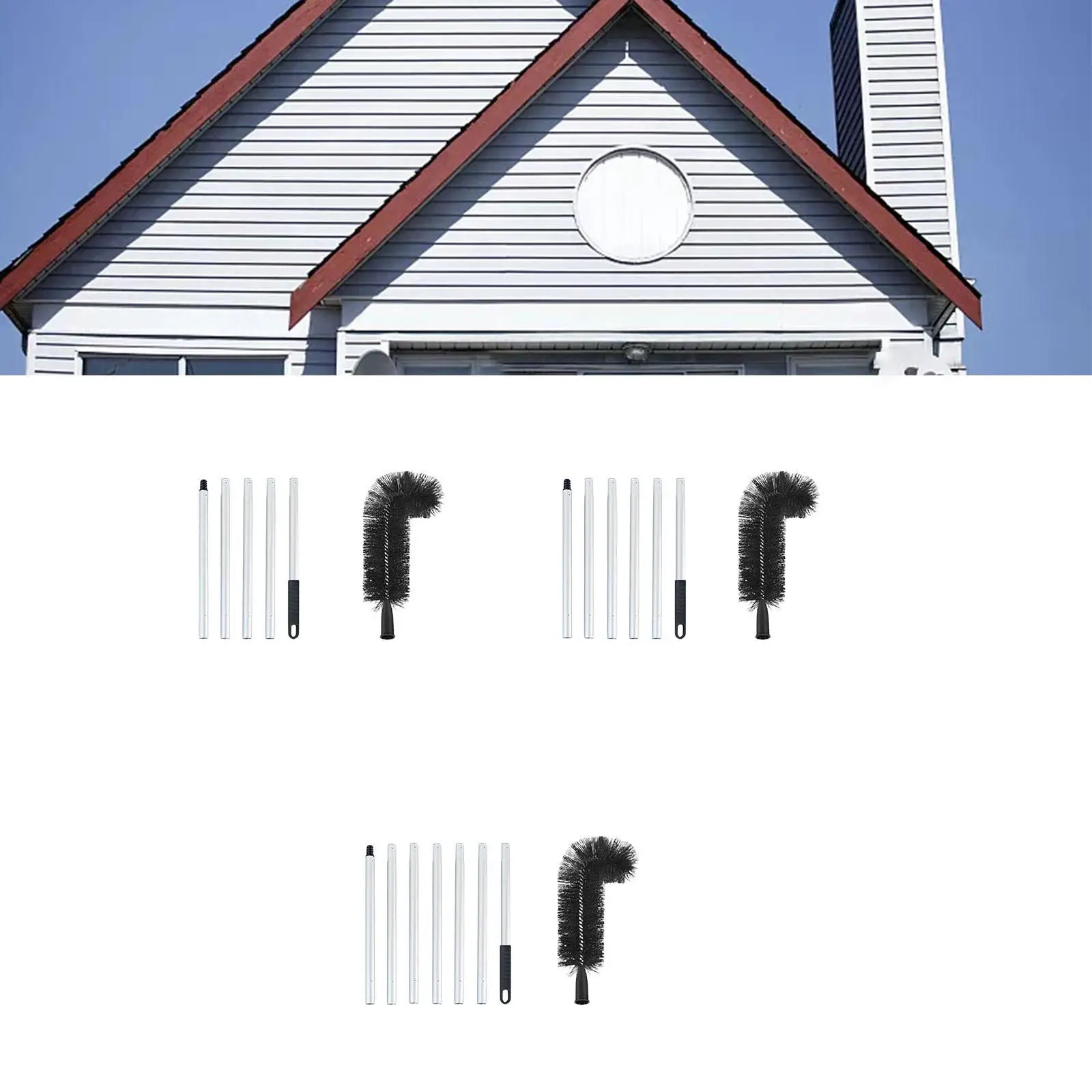 Gutter Cleaning Brush Reusable for Bookshelves Webs High Ceiling Fan