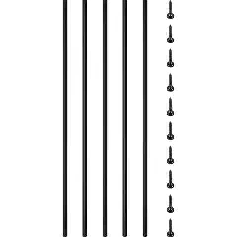 Deck Balusters, 16 Pack Metal Deck Spindles, 44"x0.5" Staircase Baluster with Screws, Iron Deck Railing for Wood and Composite