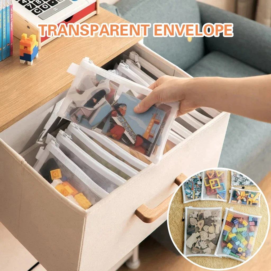 1-30 PCS Mesh Zipper File Bag Waterproof Moisture-proof Zipper Folder Toy Storage Bag Storage Tools Cosmetic Organization Bag