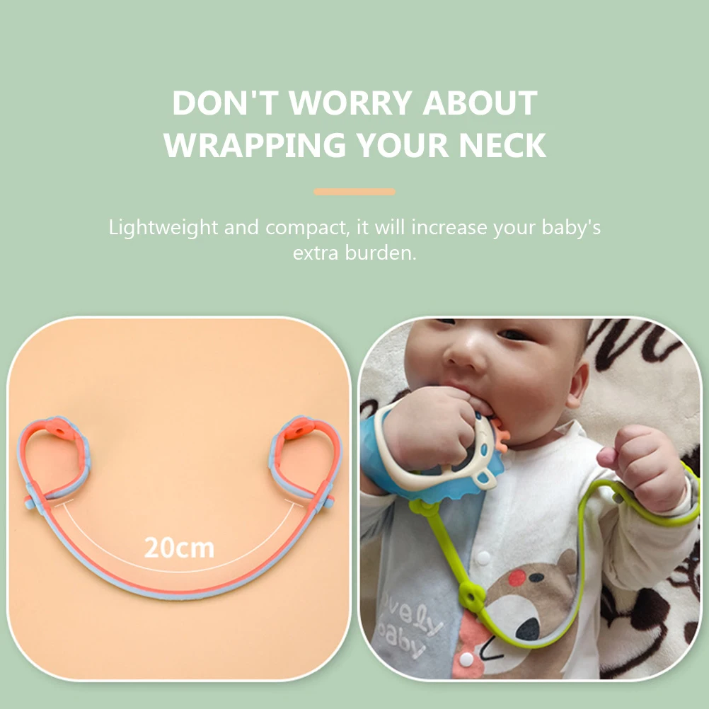 

2 Pcs Anti-loss Bottle Lanyard Safety Straps Lightweight Food Grade Silicone Baby Teether Chains Pacifier Clips Harness Straps