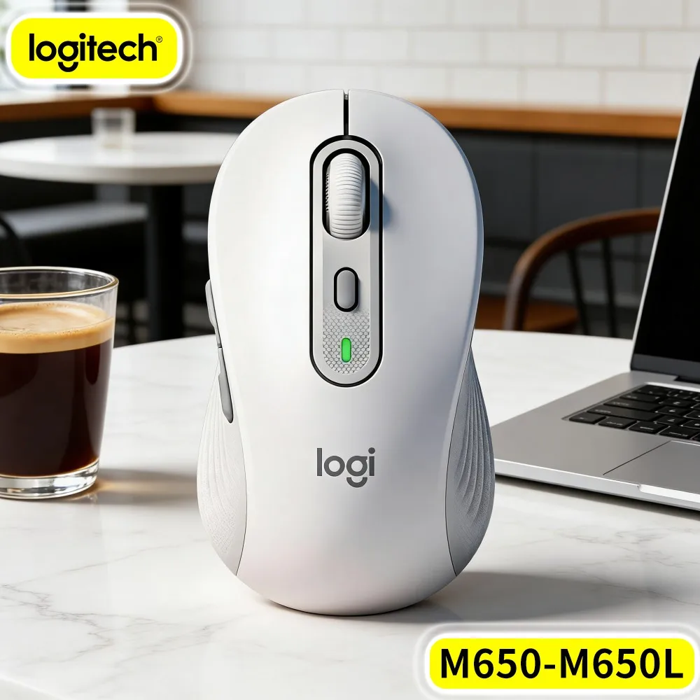 Logitech M650/M650L Wireless Ergonomic Mouse Rubberized Grip High Accuracy Sensor Smart Adaptive Scroll Professional Business