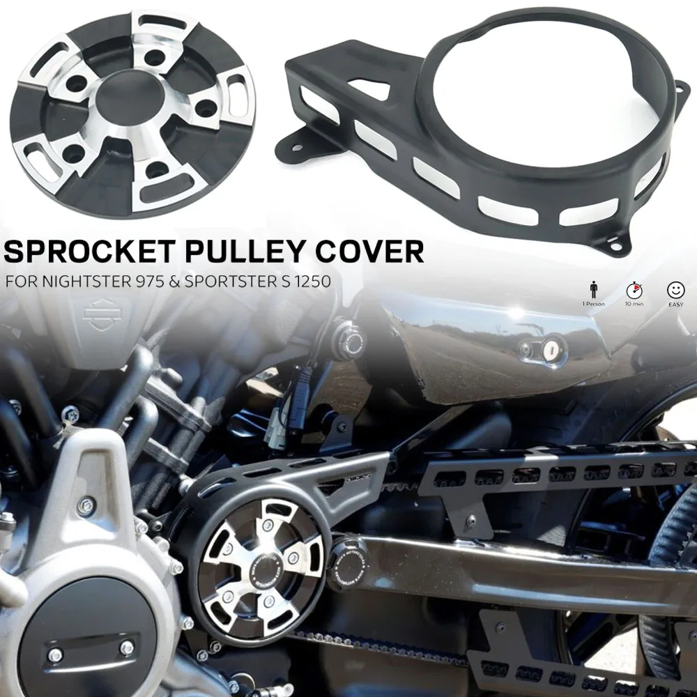 

2022 NEW Motorcycle Sprocket Cover Pulley Cover Front For RH1250s Sportster S 1250 RH975 Nightster 975 2022 2021