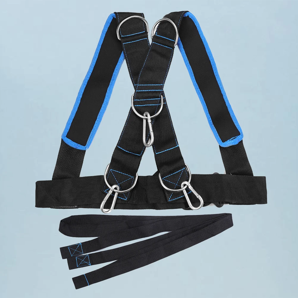 

Sled Workout Harness Durable Sturdy Practical Resistance Training Exercise Shoulder Strap Padded No Slip Belt System Black Blue