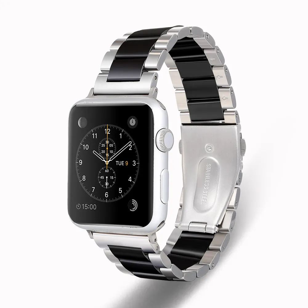 Metal ceramic strap For Apple watch 6 5 4 3 SE 44mm 42mm 40mm Luxury bracelet Wristband For iwatch Ultra 49mm 8 7 45mm 41mm Band