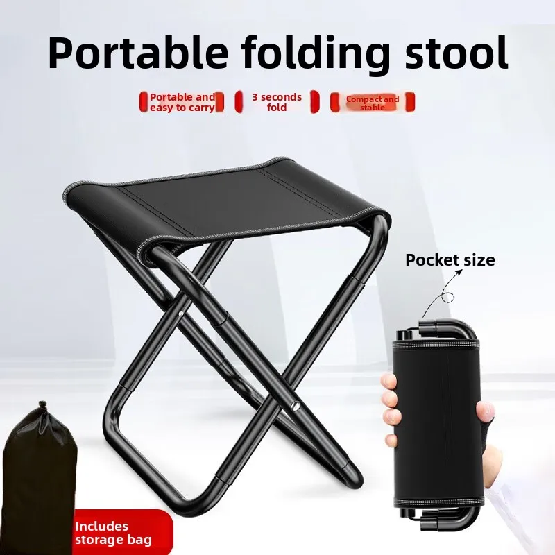 Thickened Portable Folding Camping Stool Lightweight Compact Fishing Chair Small Folding Seat for Outdoor Hiking Picnic Fishing